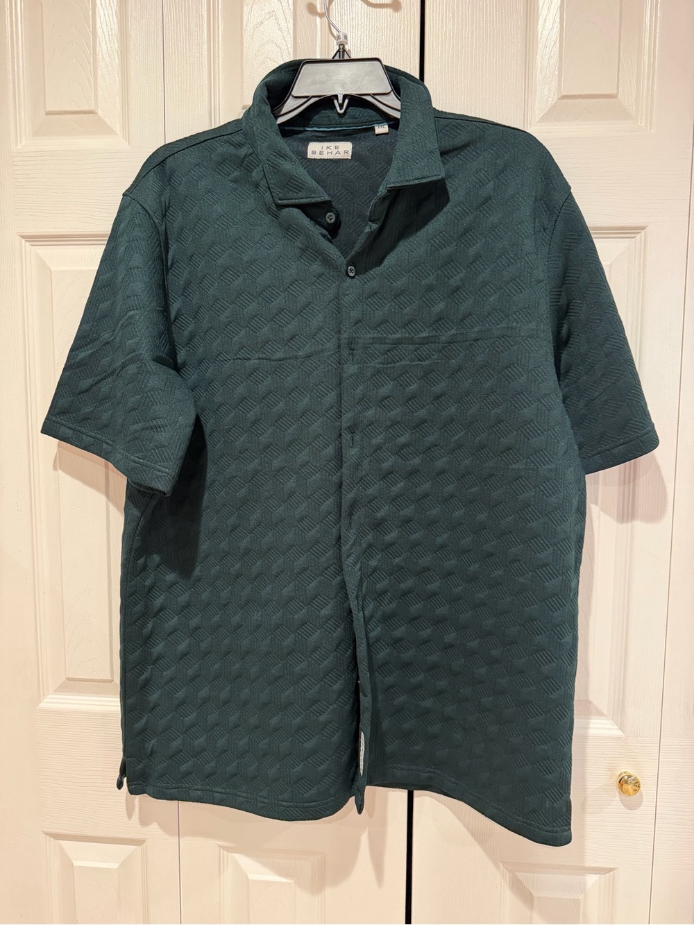 Ike Behar Dark Teal Textured Polo Shirt